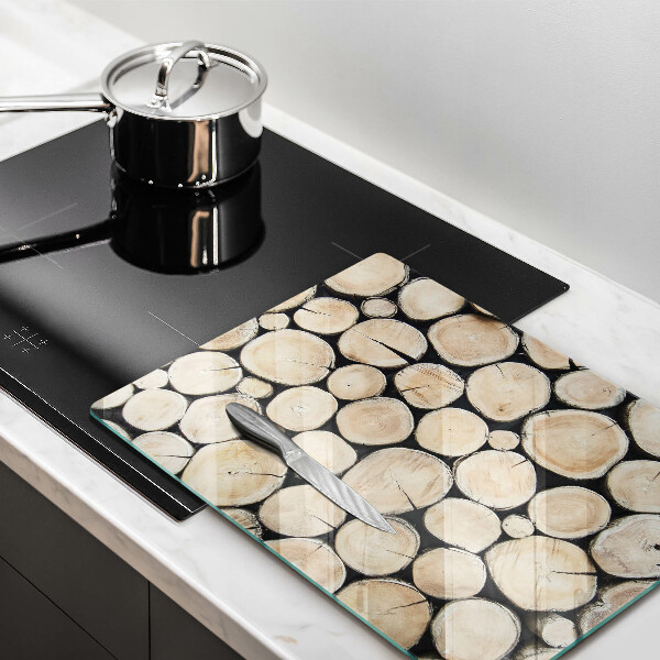 Placă din sticla protectie perete Trunchiuri de copaci din lemn