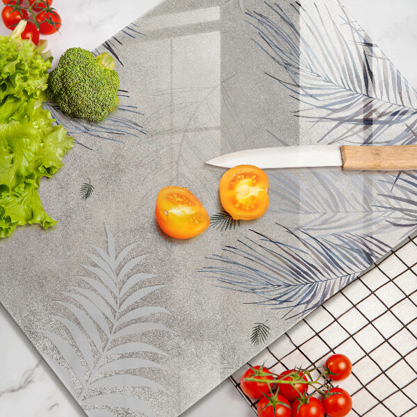 Placă din sticla protectie perete Frunze subtile