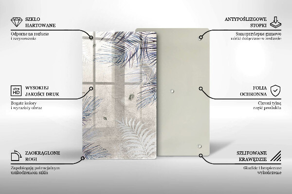 Placă din sticla protectie perete Frunze subtile