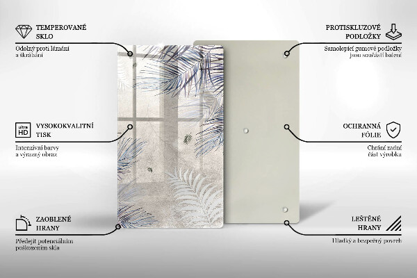 Placă din sticla protectie perete Frunze subtile