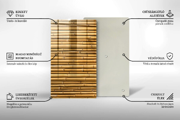 Placă din sticla protectie perete Natura boho bambus