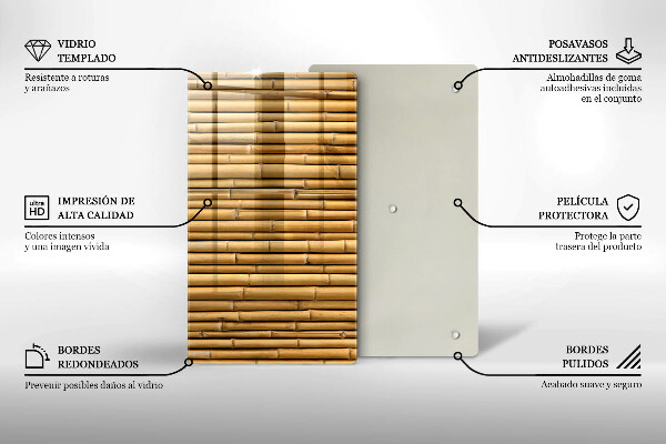Placă din sticla protectie perete Natura boho bambus