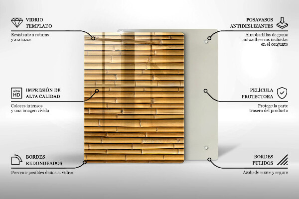 Placă din sticla protectie perete Natura boho bambus