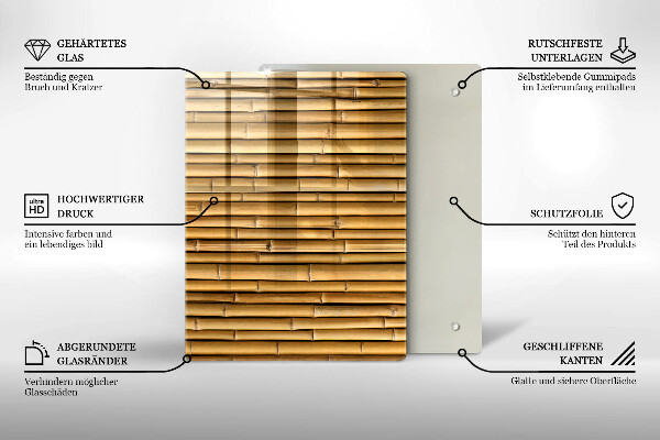 Placă din sticla protectie perete Natura boho bambus