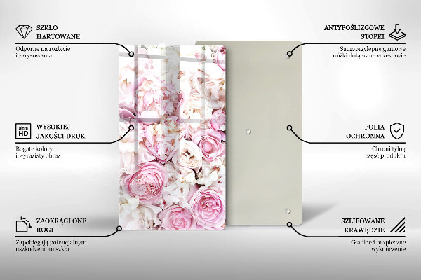 Placă din sticla protectie perete Buchet de bujor