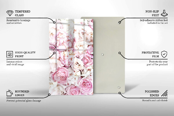 Placă din sticla protectie perete Buchet de bujor