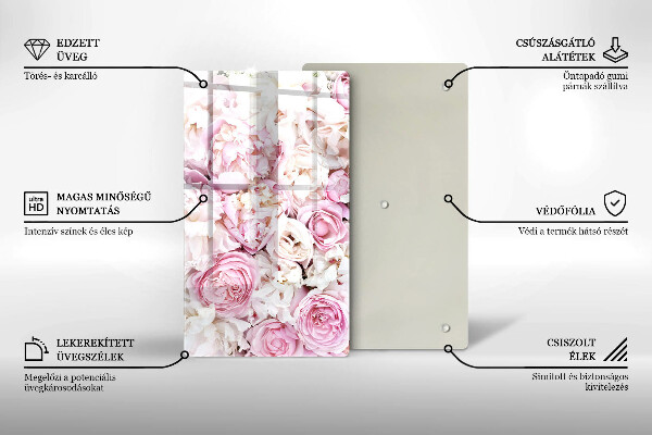 Placă din sticla protectie perete Buchet de bujor