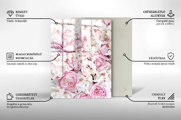 Placă din sticla protectie perete Buchet de bujor