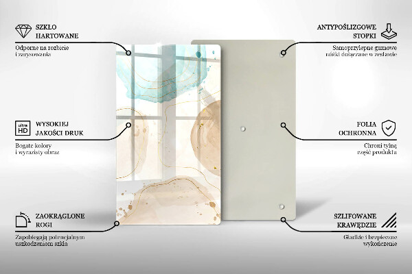 Placă din sticla protectie perete Pete boho și auriu