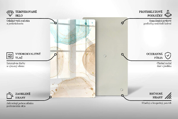 Placă din sticla protectie perete Pete boho și auriu