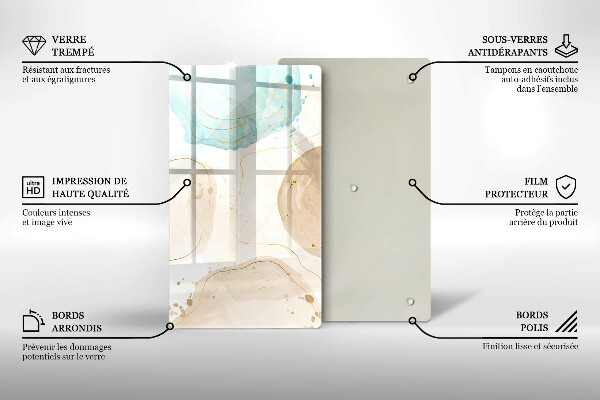 Placă din sticla protectie perete Pete boho și auriu