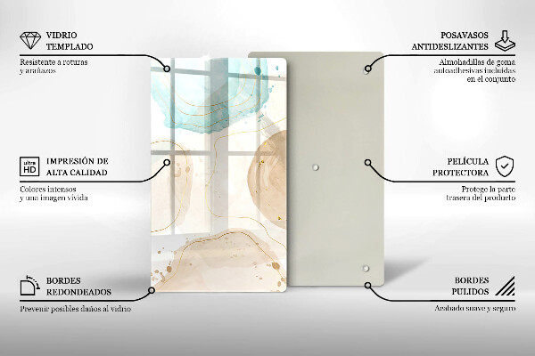 Placă din sticla protectie perete Pete boho și auriu