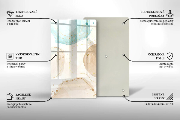 Placă din sticla protectie perete Pete boho și auriu