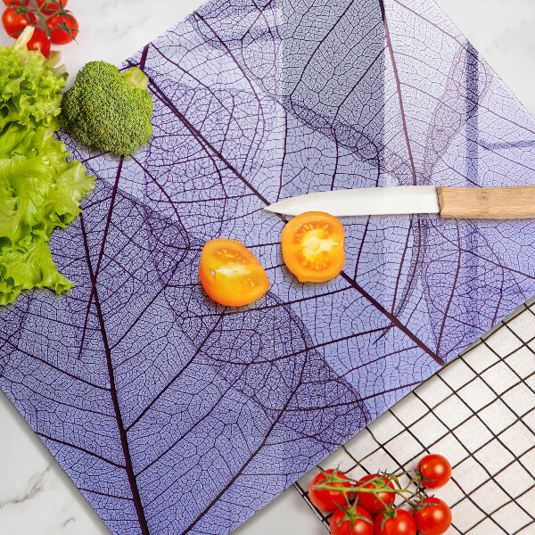 Placă din sticla protectie perete Frunze cu vene