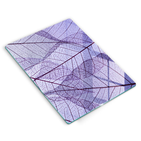 Placă din sticla protectie perete Frunze cu vene