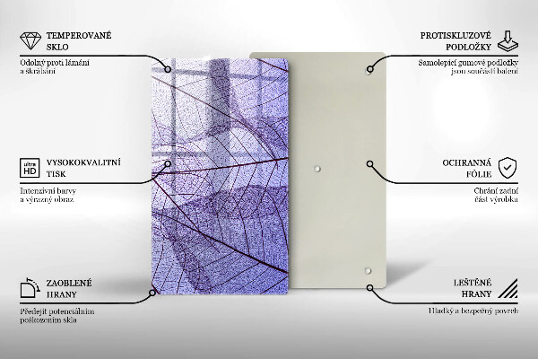 Placă din sticla protectie perete Frunze cu vene