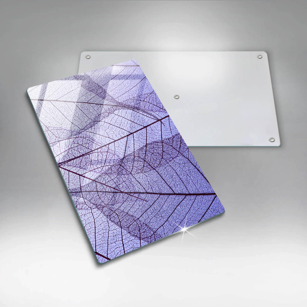 Placă din sticla protectie perete Frunze cu vene