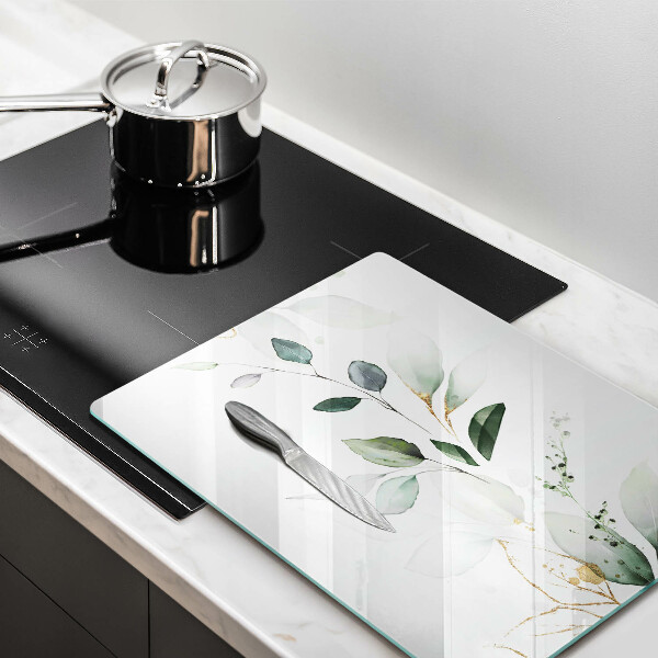 Placă din sticla protectie perete Acuarelă frunze