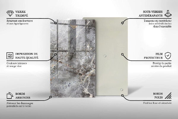 Placă din sticla protectie perete Textura de piatră