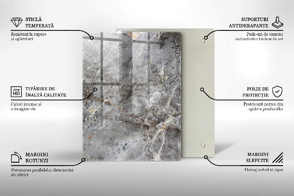 Placă din sticla protectie perete Textura de piatră