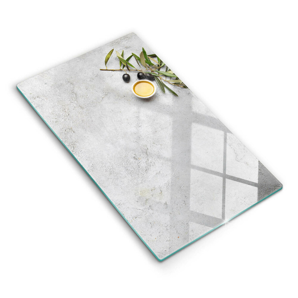 Placă din sticla protectie perete Măsline pe beton