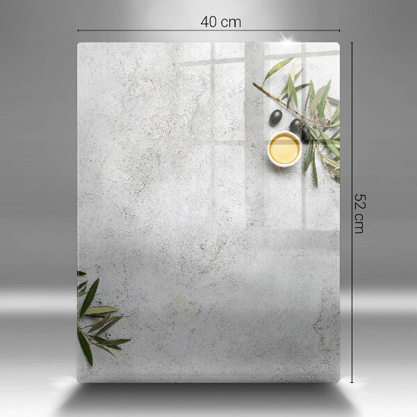 Placă din sticla protectie perete Măsline pe beton