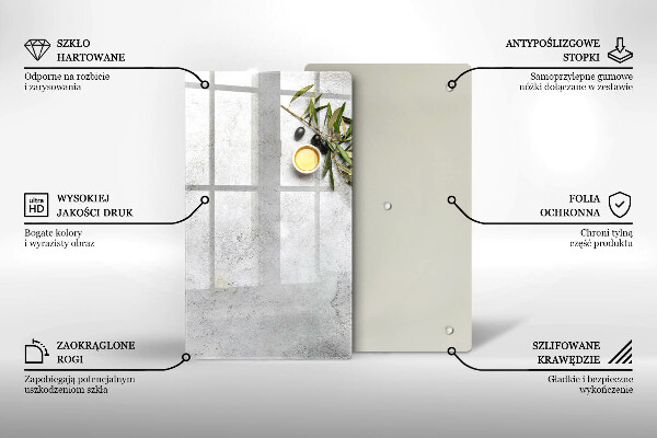 Placă din sticla protectie perete Măsline pe beton