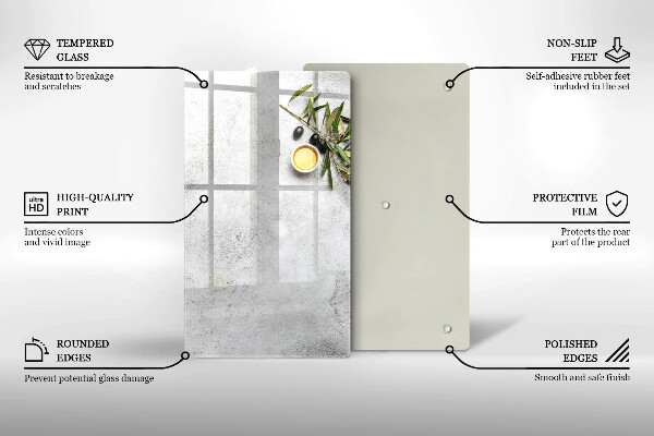 Placă din sticla protectie perete Măsline pe beton