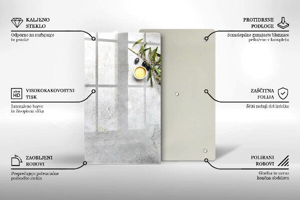 Placă din sticla protectie perete Măsline pe beton