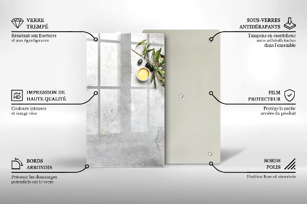 Placă din sticla protectie perete Măsline pe beton