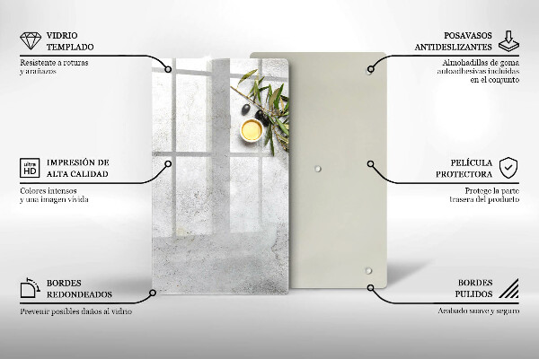 Placă din sticla protectie perete Măsline pe beton