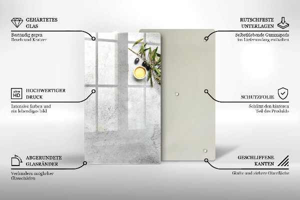 Placă din sticla protectie perete Măsline pe beton