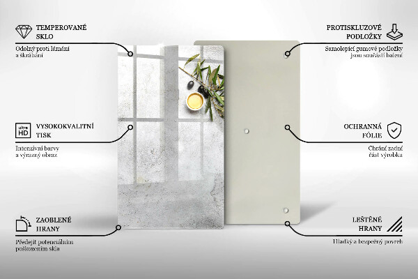 Placă din sticla protectie perete Măsline pe beton