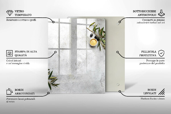 Placă din sticla protectie perete Măsline pe beton