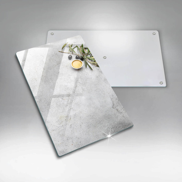 Placă din sticla protectie perete Măsline pe beton