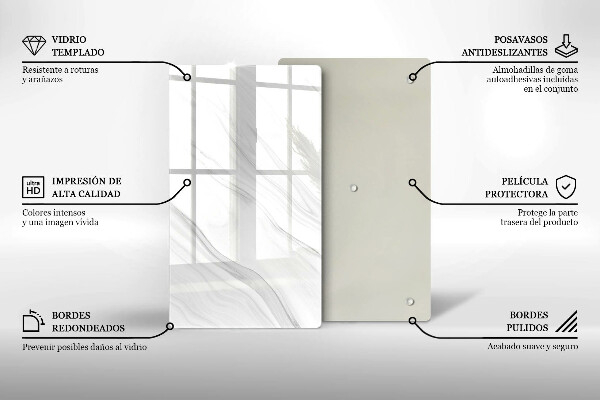 Placă din sticla protectie perete Marmură delicată