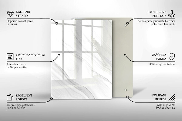 Placă din sticla protectie perete Marmură delicată
