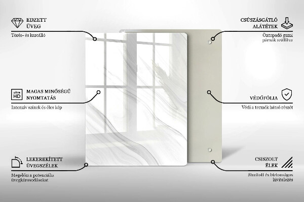 Placă din sticla protectie perete Marmură delicată