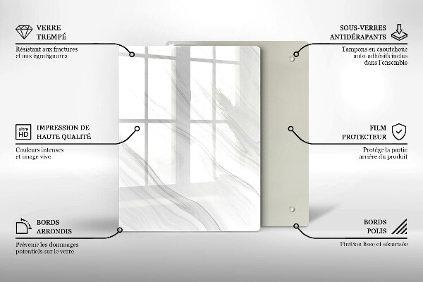 Placă din sticla protectie perete Marmură delicată