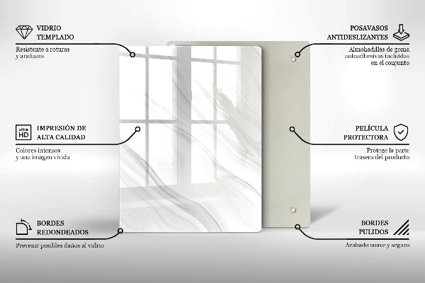Placă din sticla protectie perete Marmură delicată