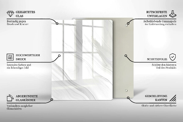Placă din sticla protectie perete Marmură delicată