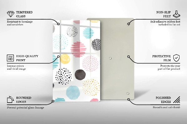 Placă din sticla protectie perete Forme pictate