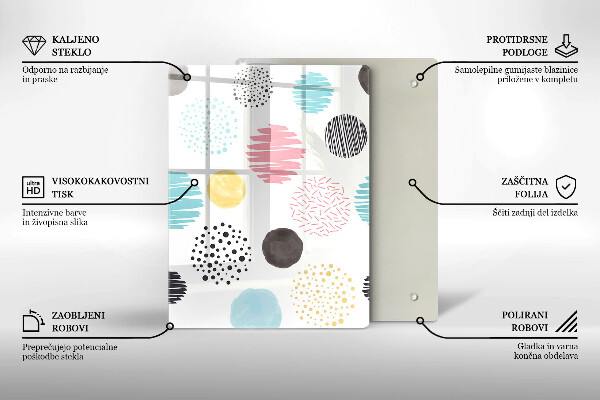 Placă din sticla protectie perete Forme pictate