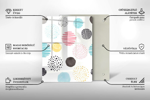 Placă din sticla protectie perete Forme pictate