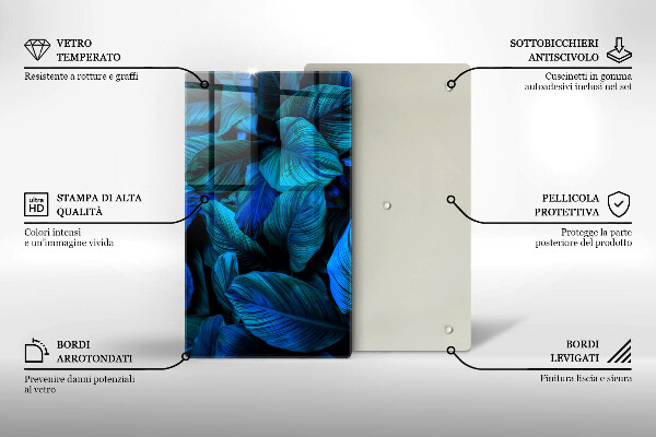 Placă din sticla protectie perete Frunzele vegetației junglei