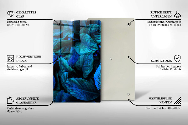 Placă din sticla protectie perete Frunzele vegetației junglei