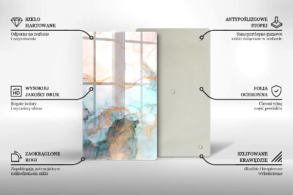 Placă din sticla protectie perete Abstracția din marmură