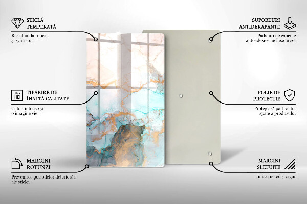 Placă din sticla protectie perete Abstracția din marmură