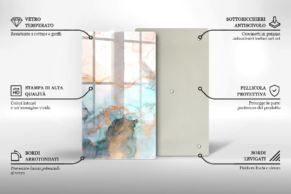 Placă din sticla protectie perete Abstracția din marmură