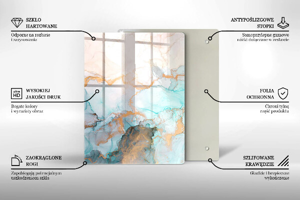 Placă din sticla protectie perete Abstracția din marmură